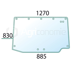 Vitre arrière pour machine agricole DEUTZ-FAHR 0.013.9605.0 adaptable