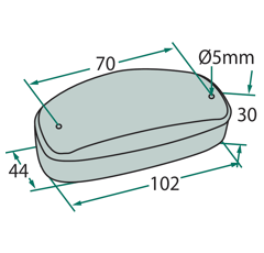 Feu latéral tracteur avec réflecteur 44 x30 mm adaptable