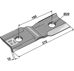 Couteau pour broyeur 270mm FISCHER adaptable - Blacksteel©
