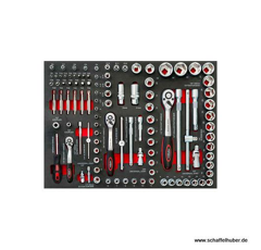 Werkstattwagen mit Sortiment - 447 Teile - 16 Schubladen