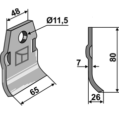 Fléau large 80 mm pour broyeur SPRAGELSE adaptable