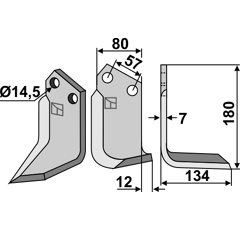 Lame droite pour Fraise/Rotavator CELLI 422512 adaptable - Blacksteel©