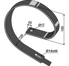 Ressort extérieur 50 x 10 mm pour cultivateur FARMET 3000301 adaptable