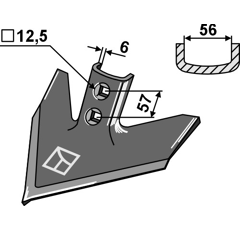 Soc à patte d’oie pour cultivateur JOHN DEERE 133765A1 adaptable