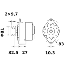 Alternateur MAHLE LETRIKA 14 V - 65 A / MG 530