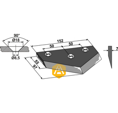 Couteau pour faucheuse AGROSTROJ 5002426 adaptable - Blacksteel©