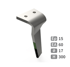 Dent de herse rotative Droite 3 plaquettes carbure avec rechargement ALPEGO D06700A adaptable