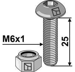 Flachrundschraube M6x1x25 mit Innensechskant