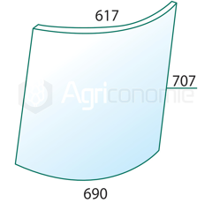 Vitre de porte gauche de machine agricole JOHN DEERE R50755 adaptable