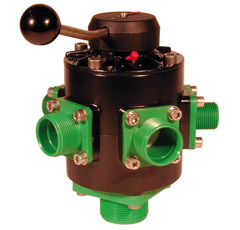 Vanne manuelle 6 voies - entrée ø 2" - sortie ø 1,5" - POLMAC