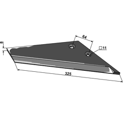 Ersatzflügel - rechts 325 mm Bottmersdorf Nachbau 101IND657R