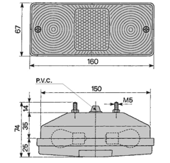Rücklicht links/rechts für Teleskoplader MERLO 032993 Nachbau