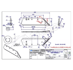 Soc droit pour charrue KVERNELAND 073004F adaptable carbure