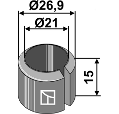 Buchse  26,9 / 20 X 15 MM für Häcksler TÜNNIßEN & STOCKS – Nachbau  