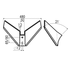 Aile monobloc pour déchaumeur QUIVOGNE 84143 adaptable