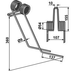 Griffe Ø12mm pour semoir KUHN K3005750 adaptable - Blacksteel©