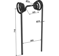 Griffe Ø16mm pour semoir GRÉGOIRE BESSON 850100584 adaptable - Blacksteel©