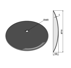 Disque lisse ∅710x7 pour cover crop GREGOIRE BESSON 851003298 adaptable