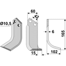 Fräsmesser - rechts GOL39R Goldoni Nachbau