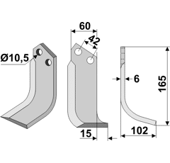 Fräsmesser - rechts GOL39R Goldoni Nachbau