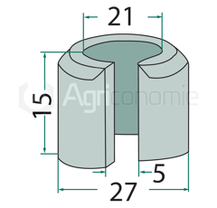 Entretoise 15x21 pour broyeur TÜNNIßEN & STOCKS adaptable 