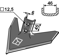 Soc triangulaire pour cultivateur JOHN DEERE N 182041 adaptable 