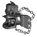 Zugmaul automatisch, absteckbar, quer, Ø 38 mm Bolzen,MB-Unimog 1000 Schwarz    