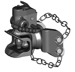 Zugmaul automatisch, absteckbar, quer, Ø 38 mm Bolzen,MB-Unimog 1000 Schwarz    