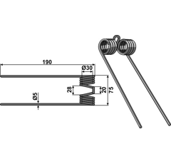 Dent de pick-up pour presse à balle CLAAS 8221380 adaptable - BlackSteel©