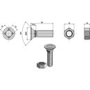 Pflugschraube 608/12x55 12.9 ,mit Sechskantmutter  Europäische EA-Qualität