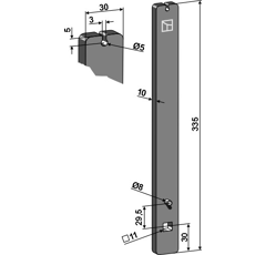 Dent 335 x 30 mm pour herse STEKETEE 405794 adaptable - BlackSteel©