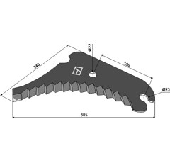 Lame pour presse à balle JOHN DEERE CC40482 adaptable - Blacksteel©