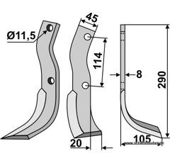 Fräsmesser - rechts 626094N Howard by Muzzi
