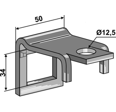 Halter für Zinken 32х10 mit Verstärkungsfeder 32x10