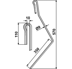 Griffe Ø9mm pour semoir AMAZONE 976004 adaptable - Blacksteel©