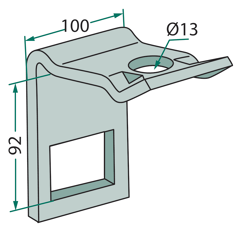 Flansch 100 x 92 für Grubber - Nachbau