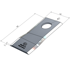 KM-Klinge links 110x48x3 mm, Loch Ø: 21 mm Claas Nachbau 
