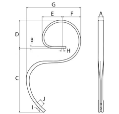Dent avec soc de germinator pour cultivateur KONGSKILDE 101200236 adaptable