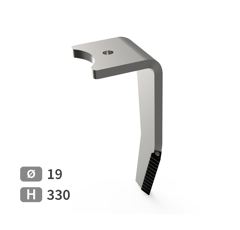 Dent de herse rotative Droite, 3 plaquettes carbure triangulaires, fixation rapide fuyante AMAZONE 967495 adaptable