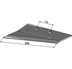 Soc à ailette gauche pour cultivateur REGENT 871.02.12-2 adaptable
