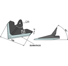 Cœur 160 x 4 mm pour bineuse EINBÖCK 15.267.01 adaptable | renforcé - BlackSteel©