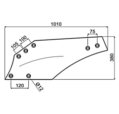 Versoir gauche pour charrue GREGOIRE ET BESSON 172605 adaptable