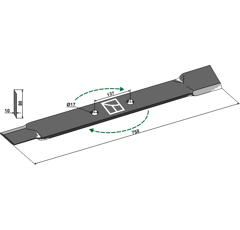 Couteau droit pour faucheur 750mm RÖLL adaptable - Blacksteel©