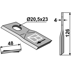 Couteau droit pour faucheuse TAARUP 56110400 adaptable - Blacksteel©