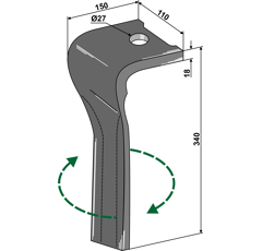 Kreiseleggenzinken - rechts RHIND1367R RH  Pöttinger / Landsberg