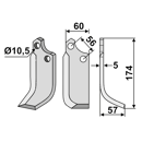 Fräsmesser - rechts MAS08R Maschio by Muzzi