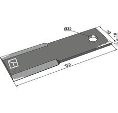 Fléau pour broyeur 320x80mm HOWARD 73000706569V adaptable - Blacksteel©