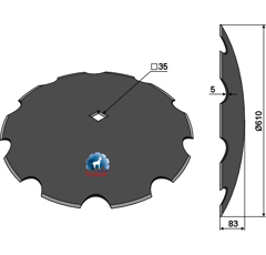 Disque crénelé Ø 610 x 5 x 36 mm adaptable - BlackSteel©