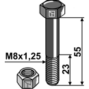 Boulon M8x1,25 x 55 pour broyeur adaptable - Blacksteel©