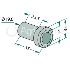 Entretoise 35x14 pour broyeur BOMFORD adaptable 